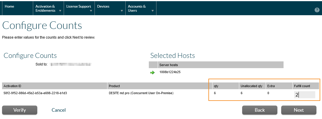 configure counts