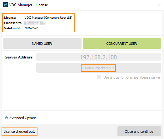 VDC Manager license settings (2)